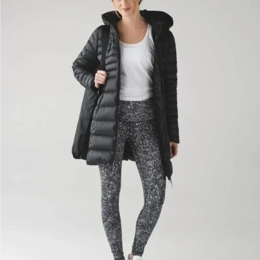 Lululemon Wunder Under Highrise Luxtreme Leggings- black / white splatter | 4